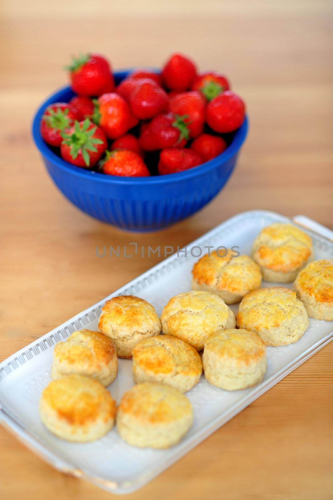 Strawberries and cookies for you by stockyimages