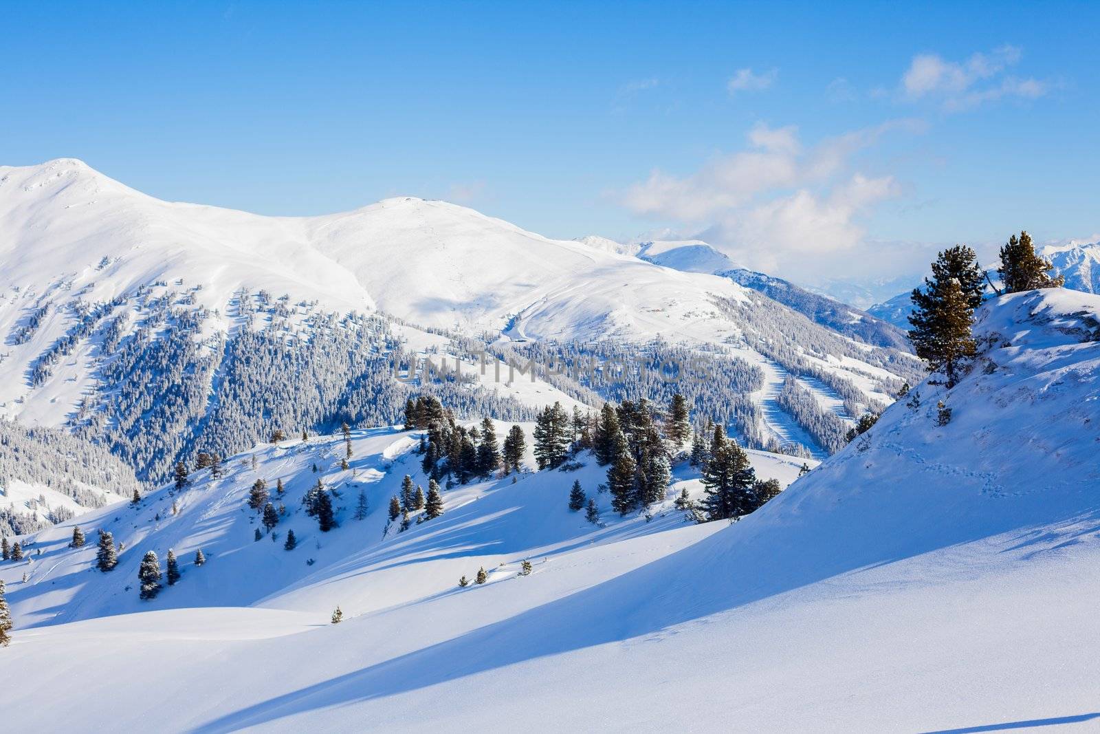The Alpine skiing resort in Austria Zillertal
