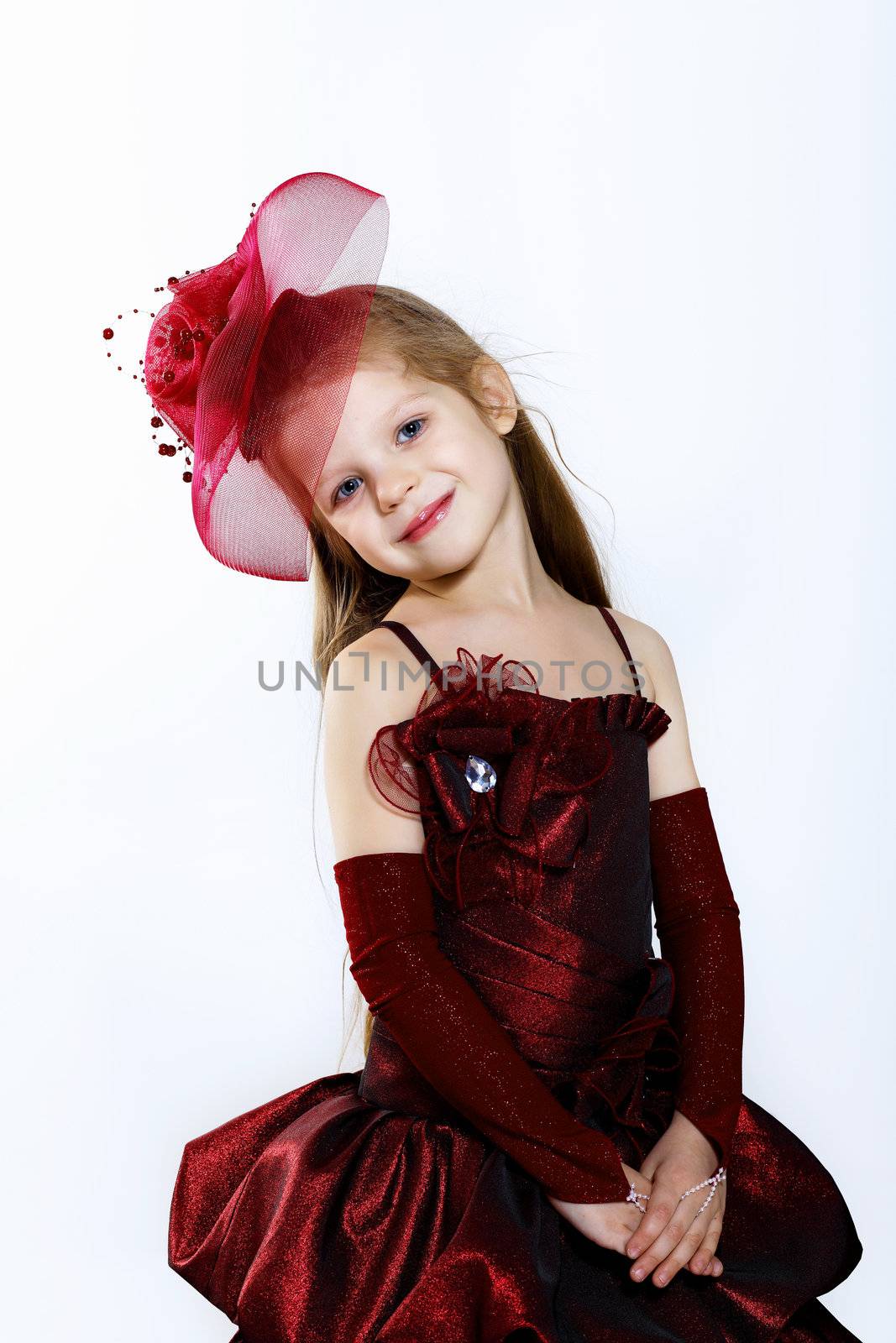 Portrait of a little girl in beautiful dress