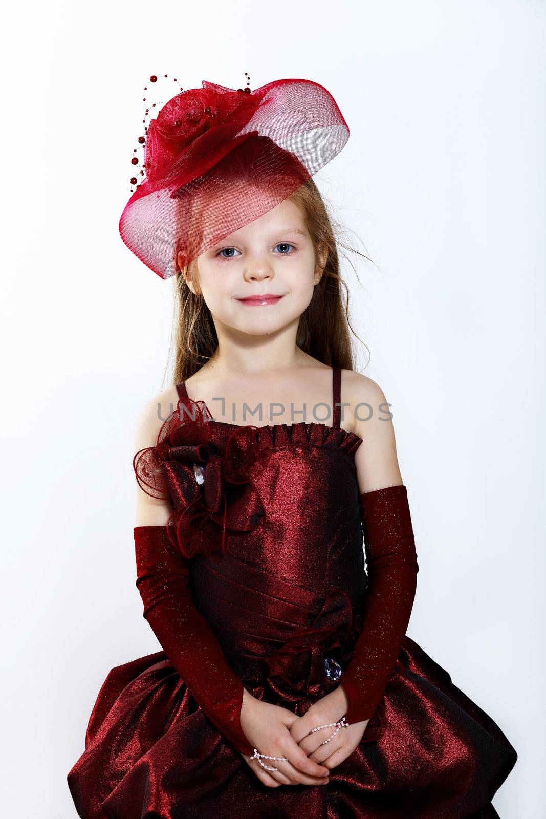 Portrait of a little girl in beautiful dress