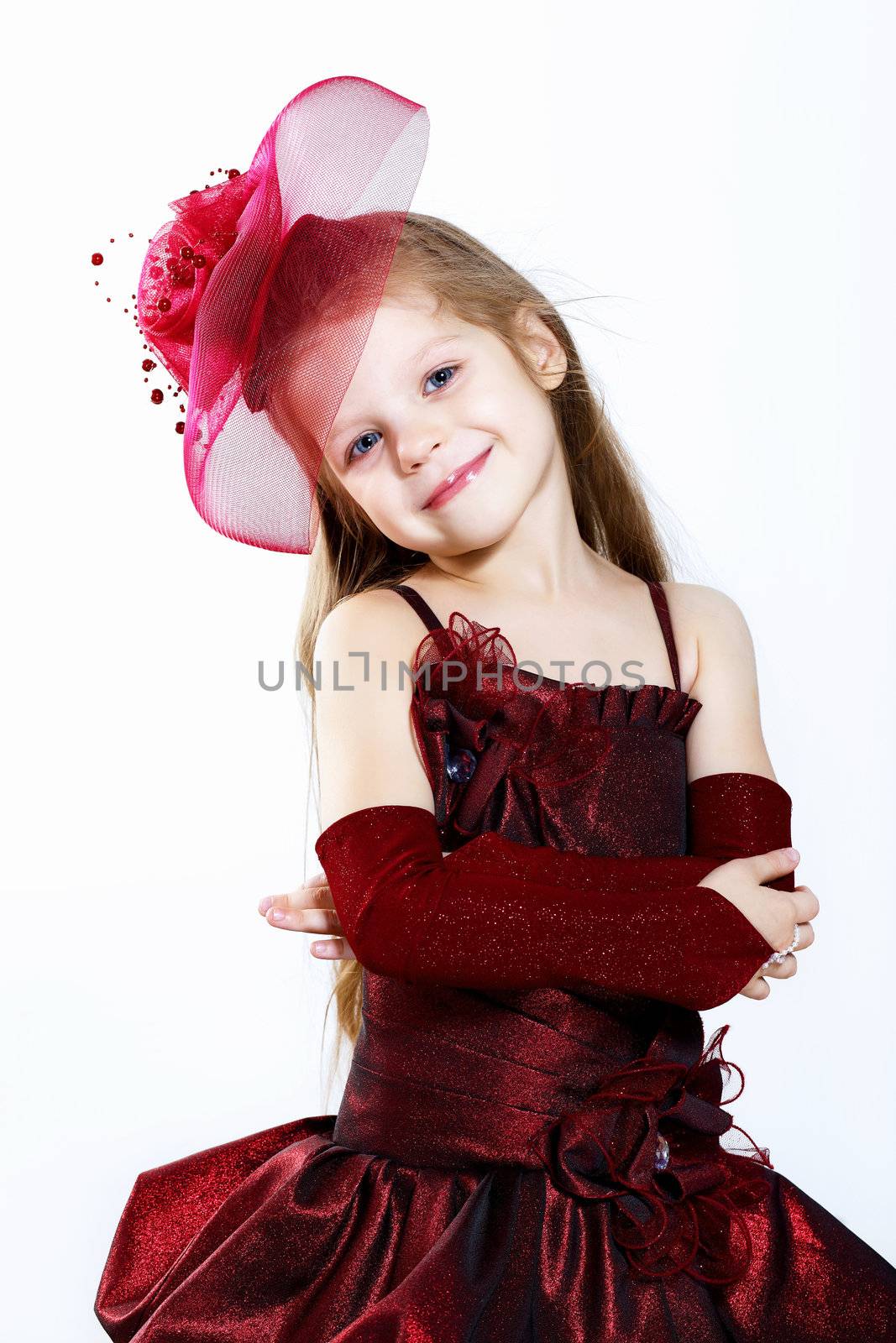 Portrait of a little girl in beautiful dress