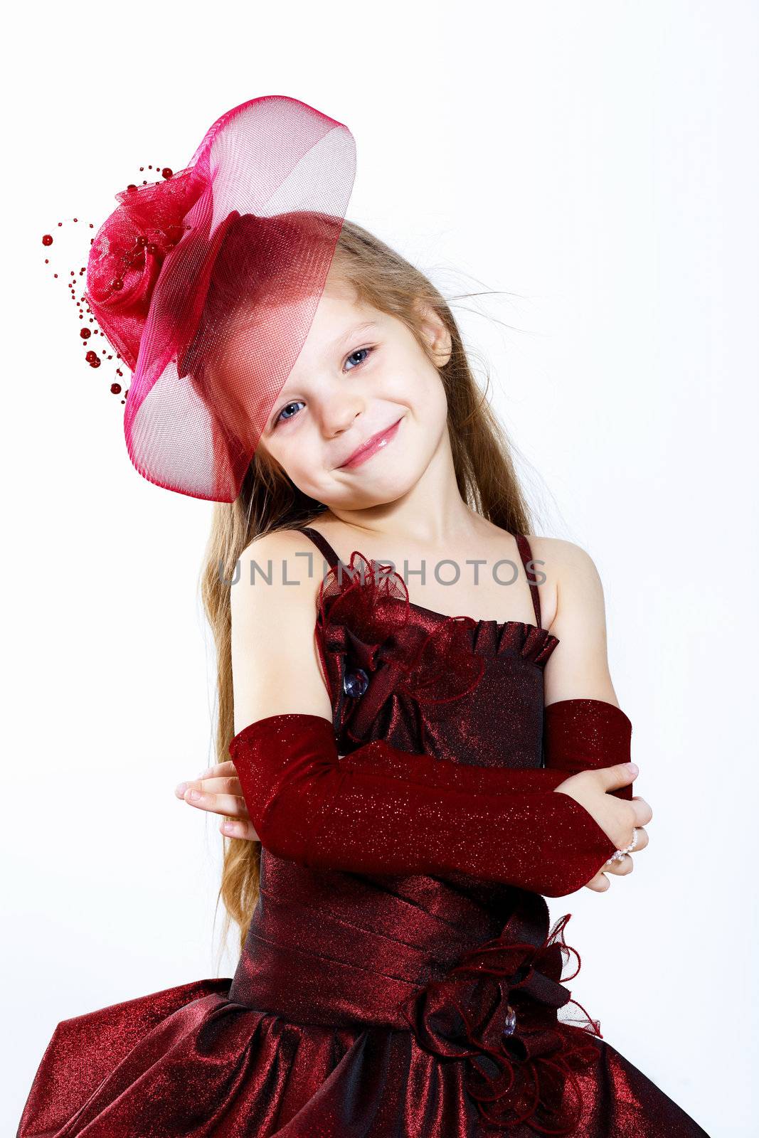 Portrait of a little girl in beautiful dress