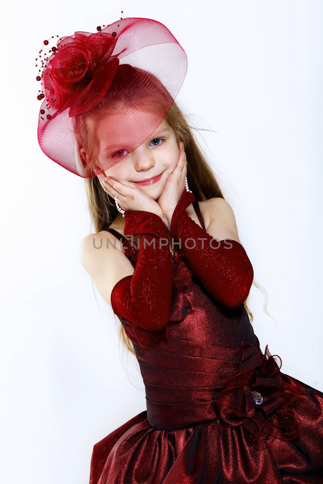 Portrait of a little girl in beautiful dress