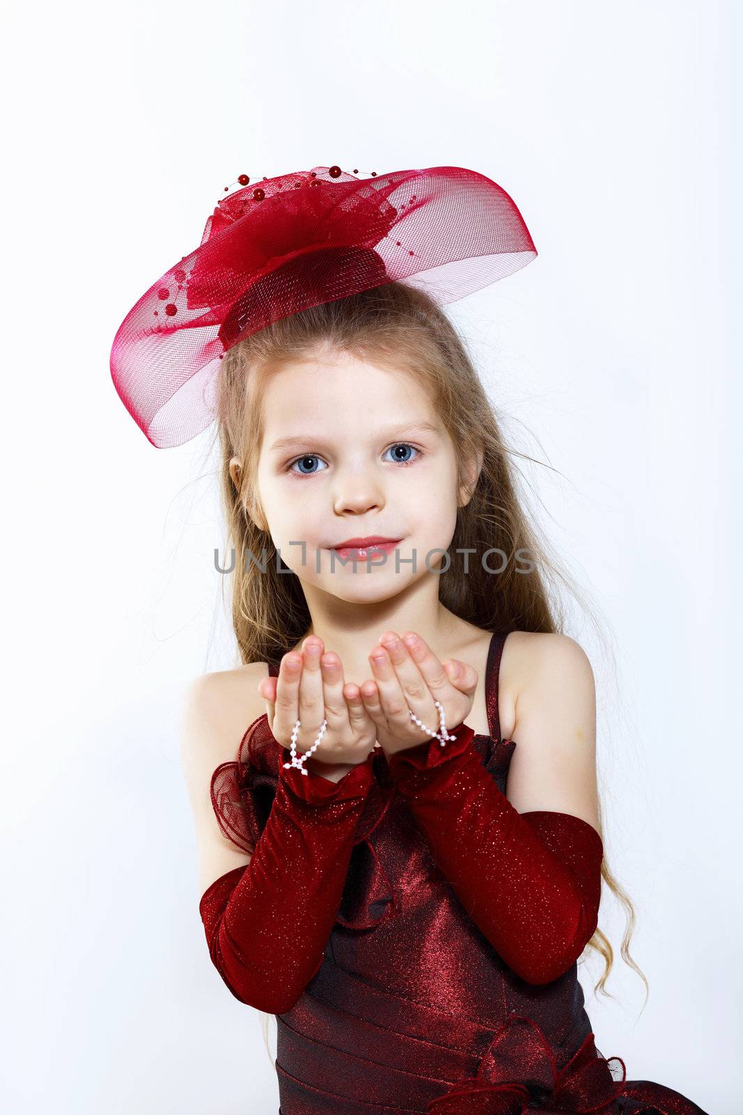 Little girl in beautiful dress by sergey_nivens