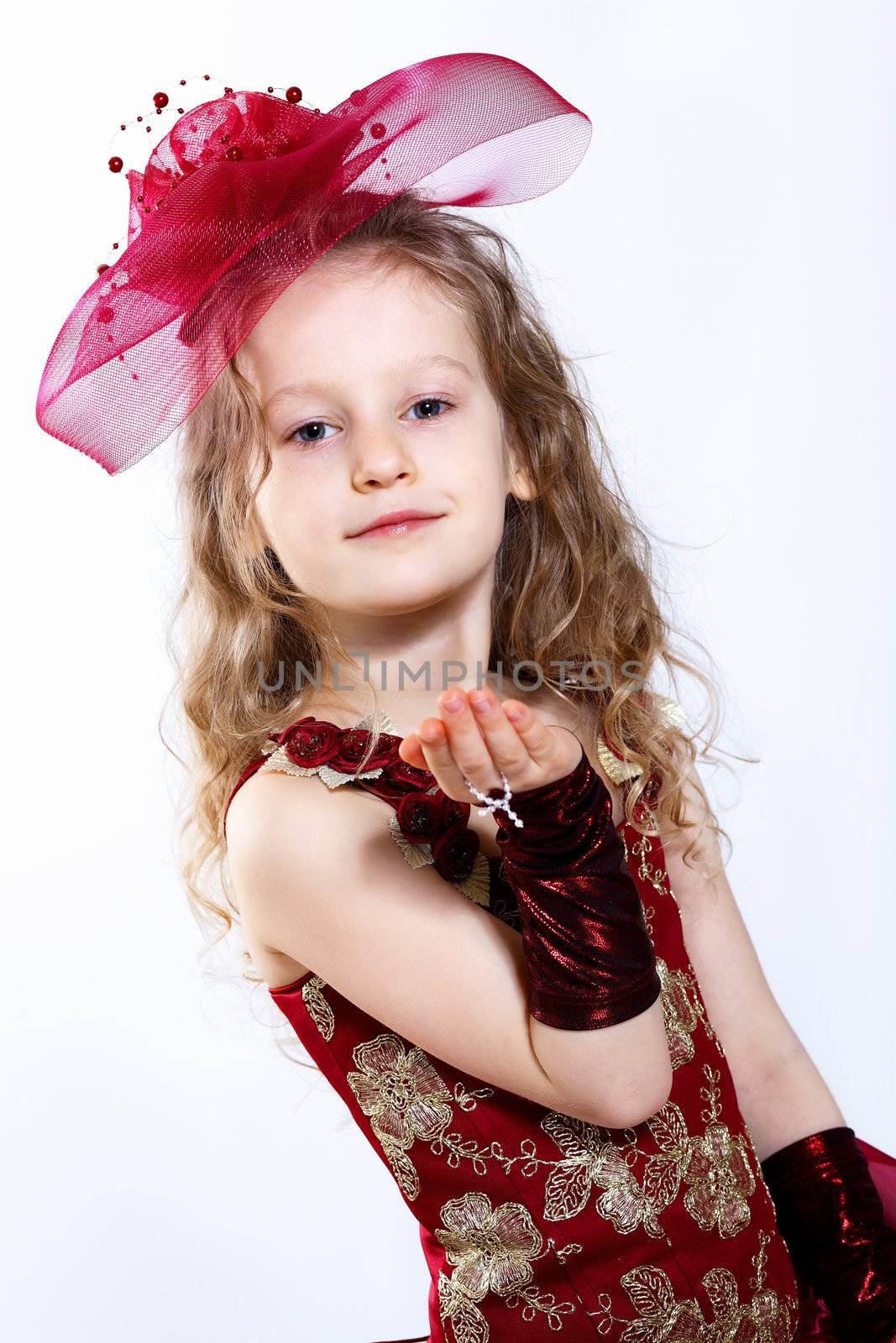 Little girl in beautiful dress by sergey_nivens