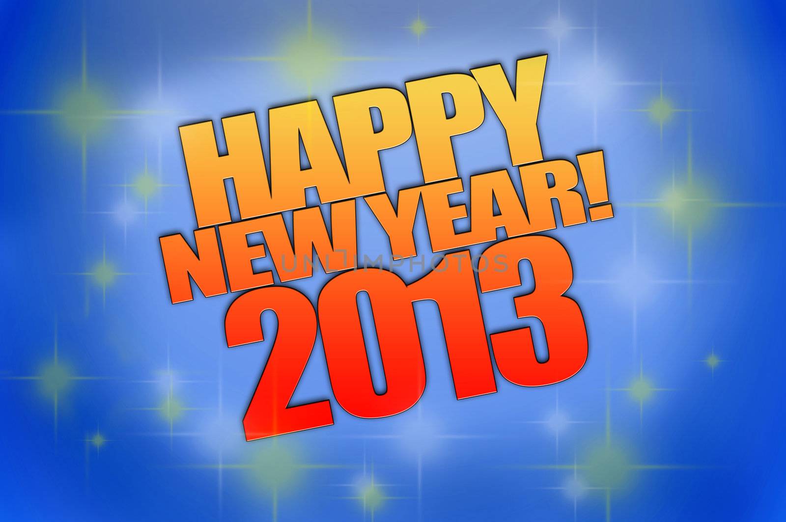 Happy New Year 2013 background computer rendered