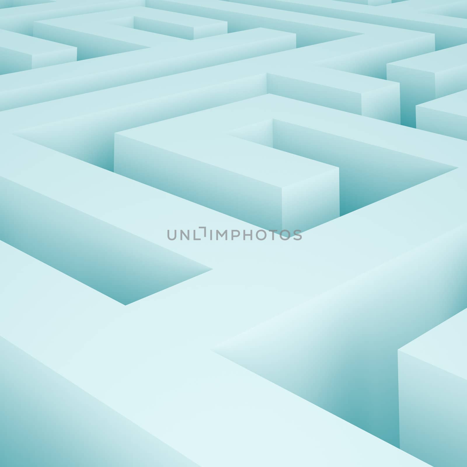 3d Illustration of Blue Maze Background or Wallpaper