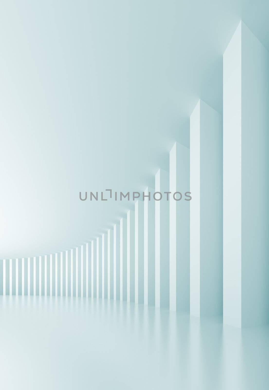 3d Illustration of Blue Abstract Columns Background
