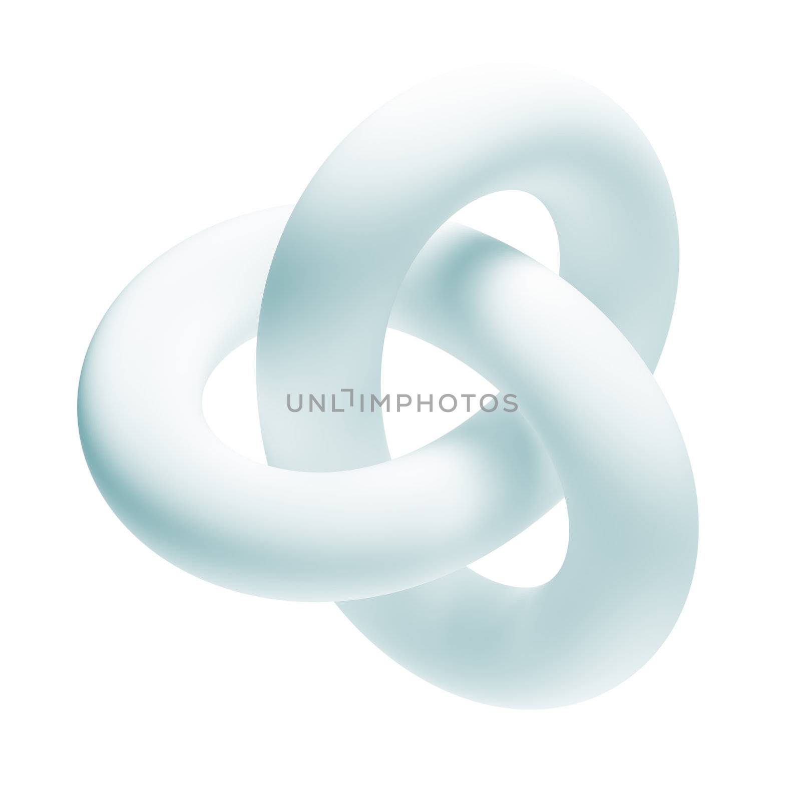 Blue Abstract Shape Isolated on White Background