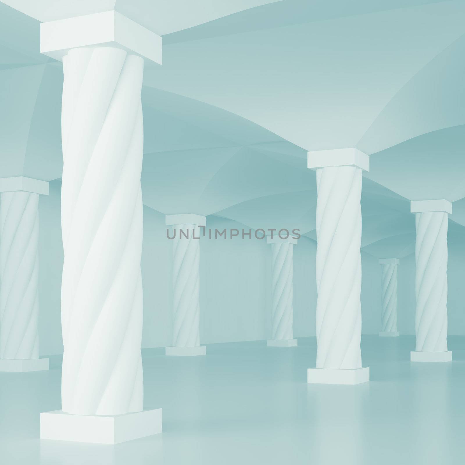 3d Illustration of Interior Columns or Architectural Background