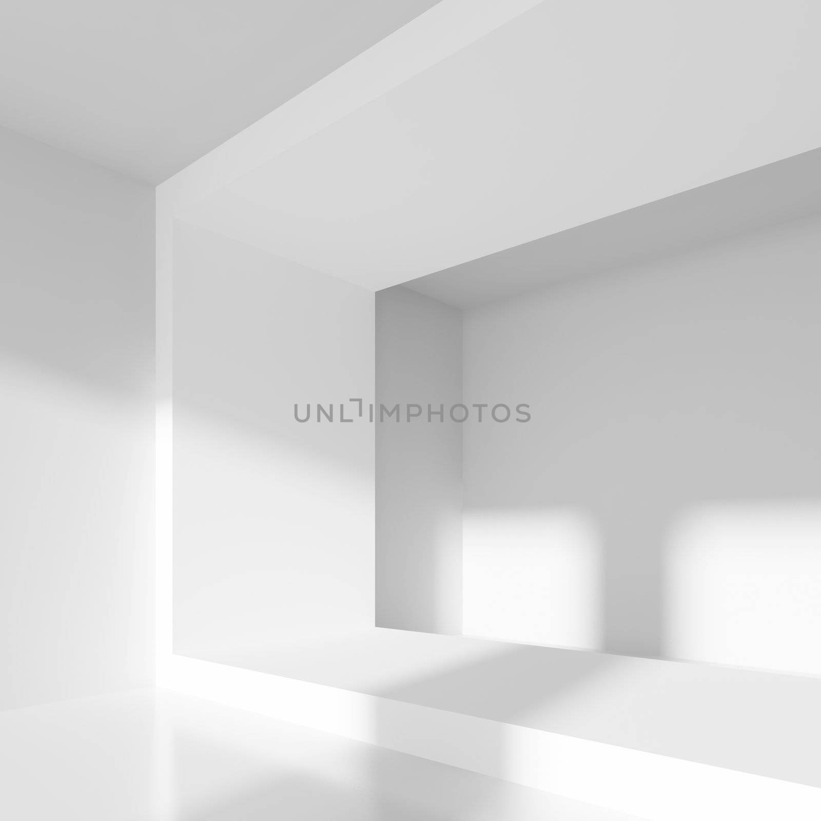 3d Illustration of Blue Abstract Interior Background 