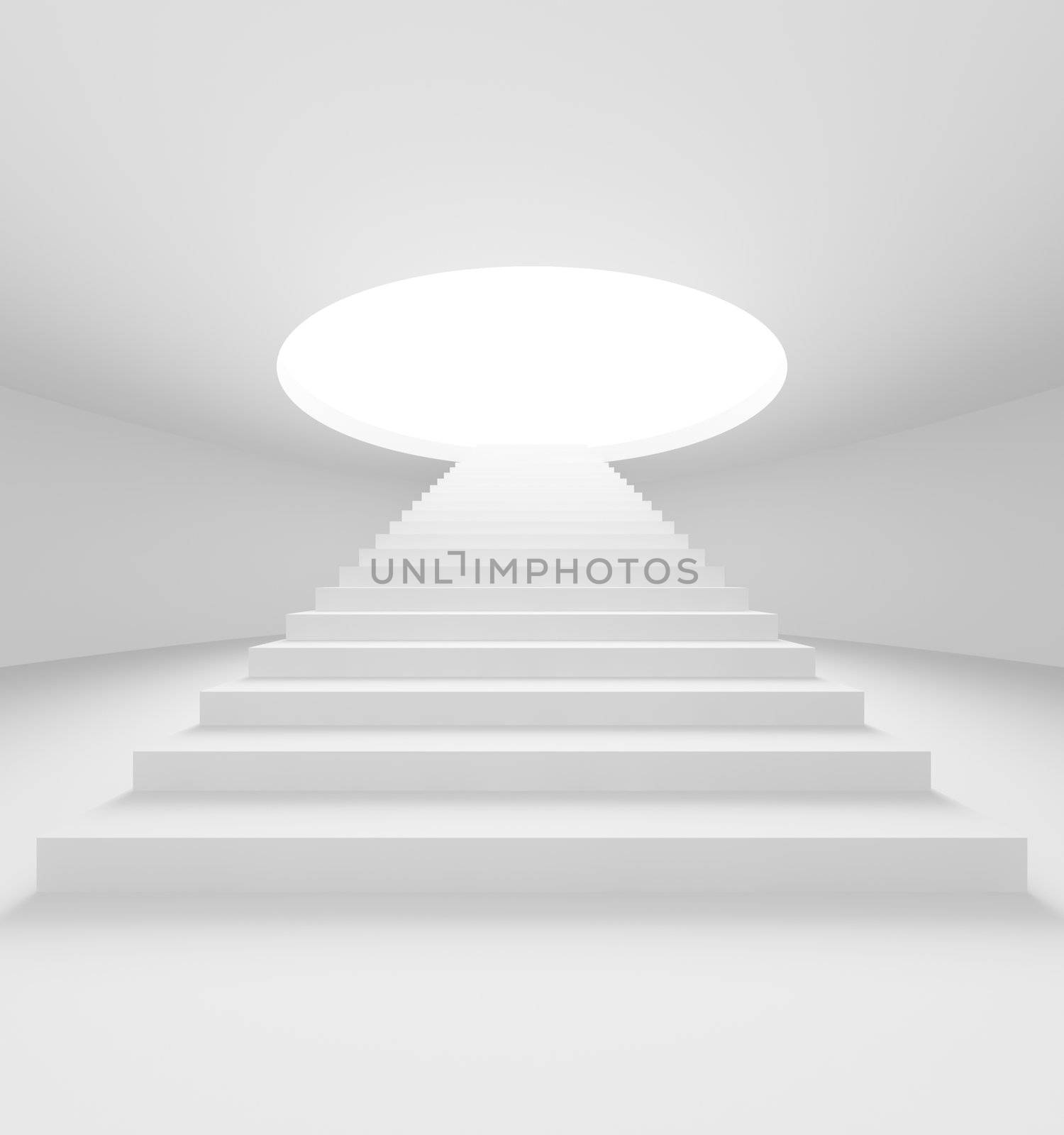 3d Illustration of Blue Abdtract Staircase Background