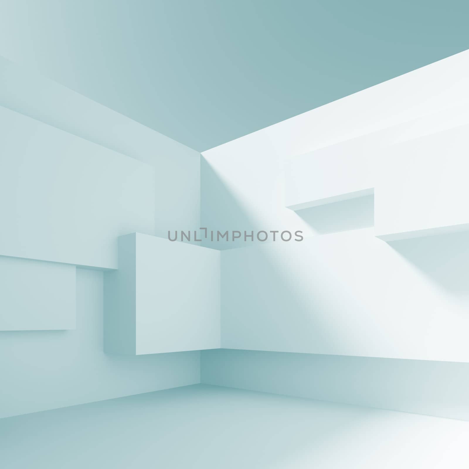 3d Illustration of White Abstract Architecture Background