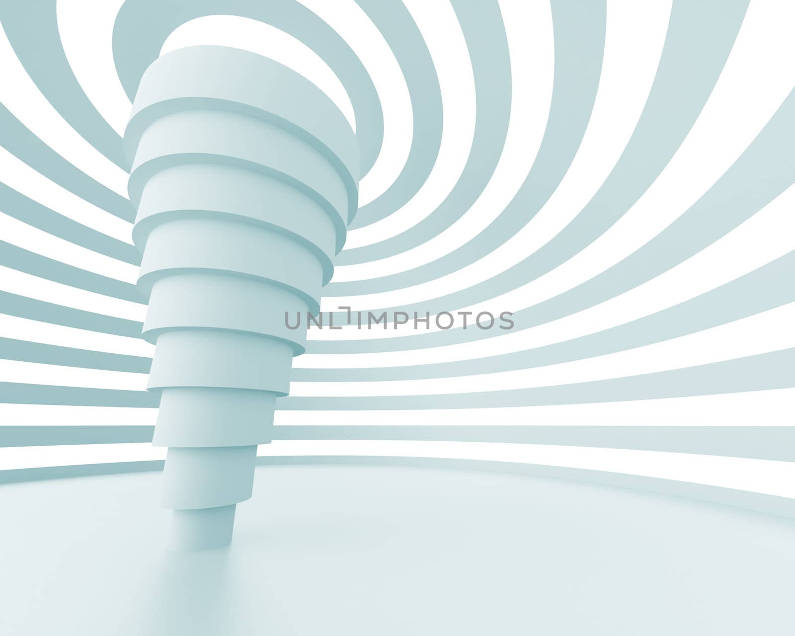 3d Illustration of Blue Abstract Interior Background