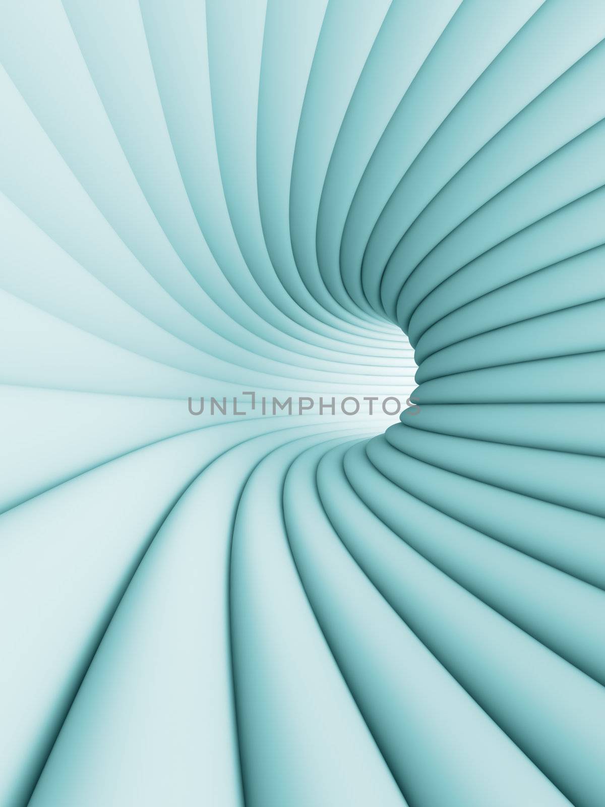 3d Illustration of Blue Abstract Tunnel Background