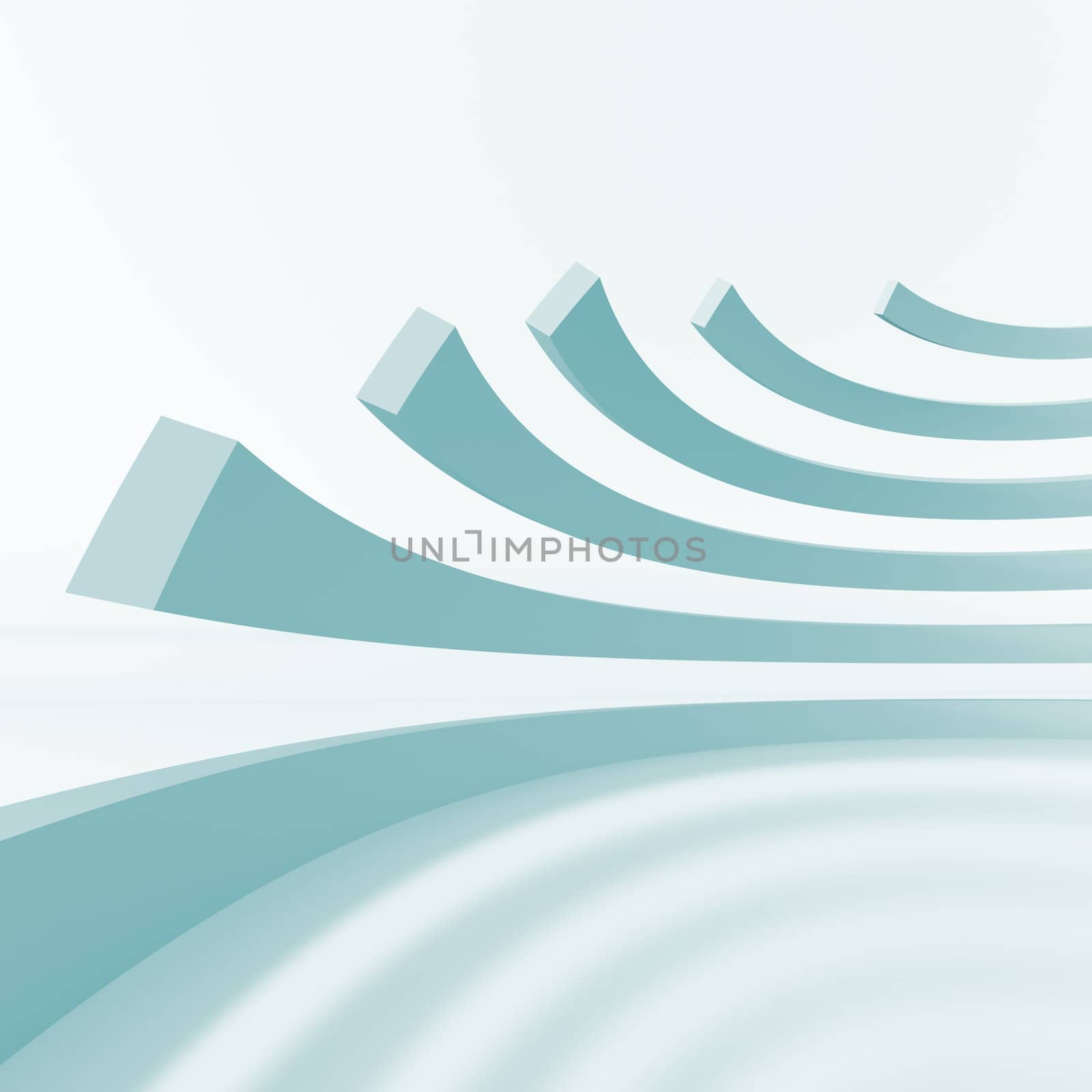 3d Illustration of Blue Abstract Architecture Background