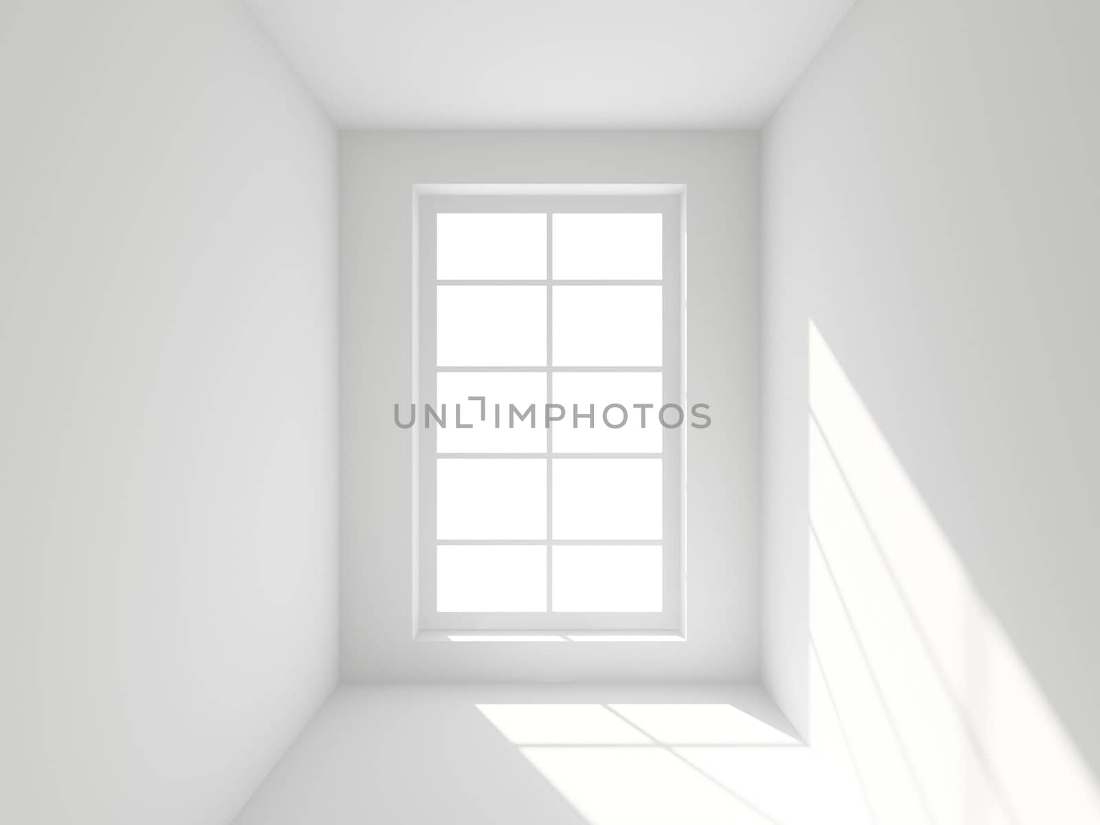 3d Illustration of White Abstract Empty Room