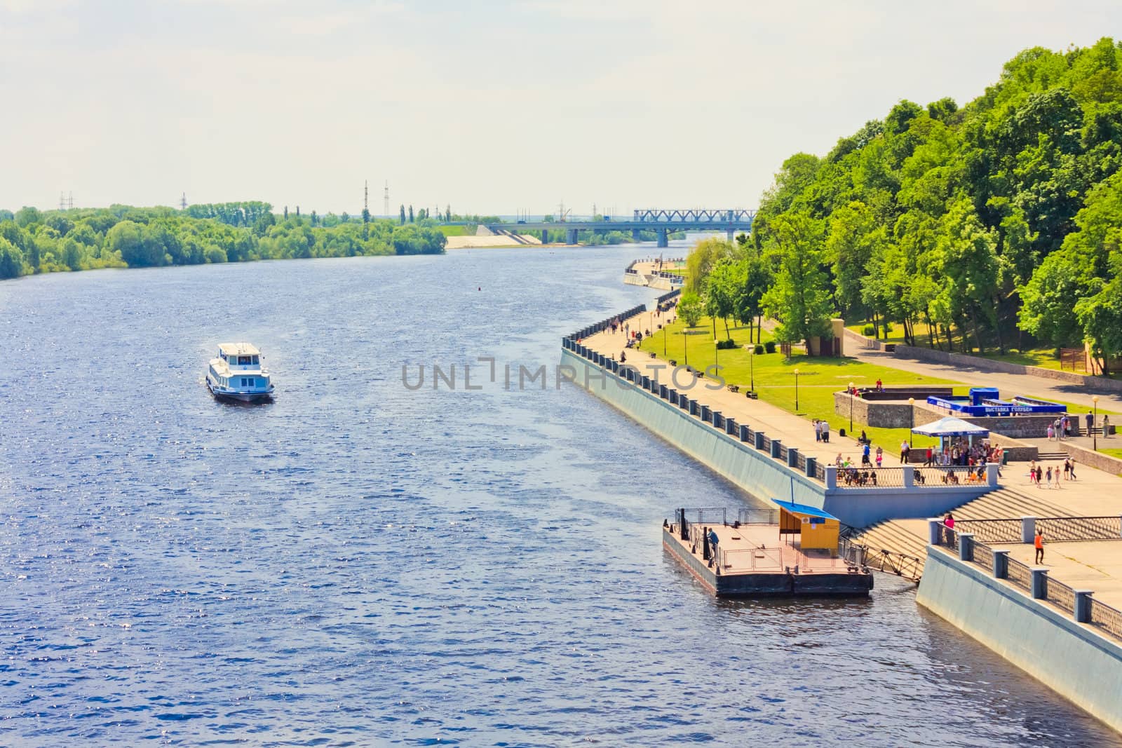 passenger cruise ship on River