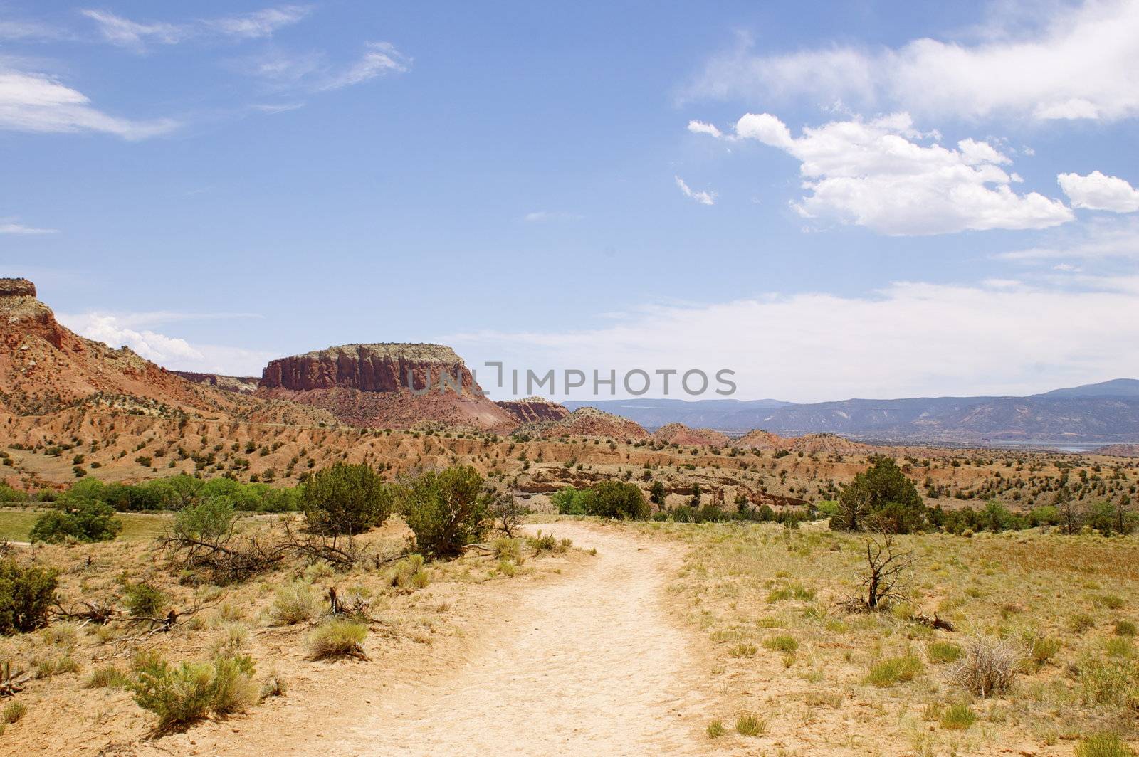Featuring a rock formation at the red rock canyon/ mountain at Georgia O' Keefe's Ghost Ranch, New Mexico