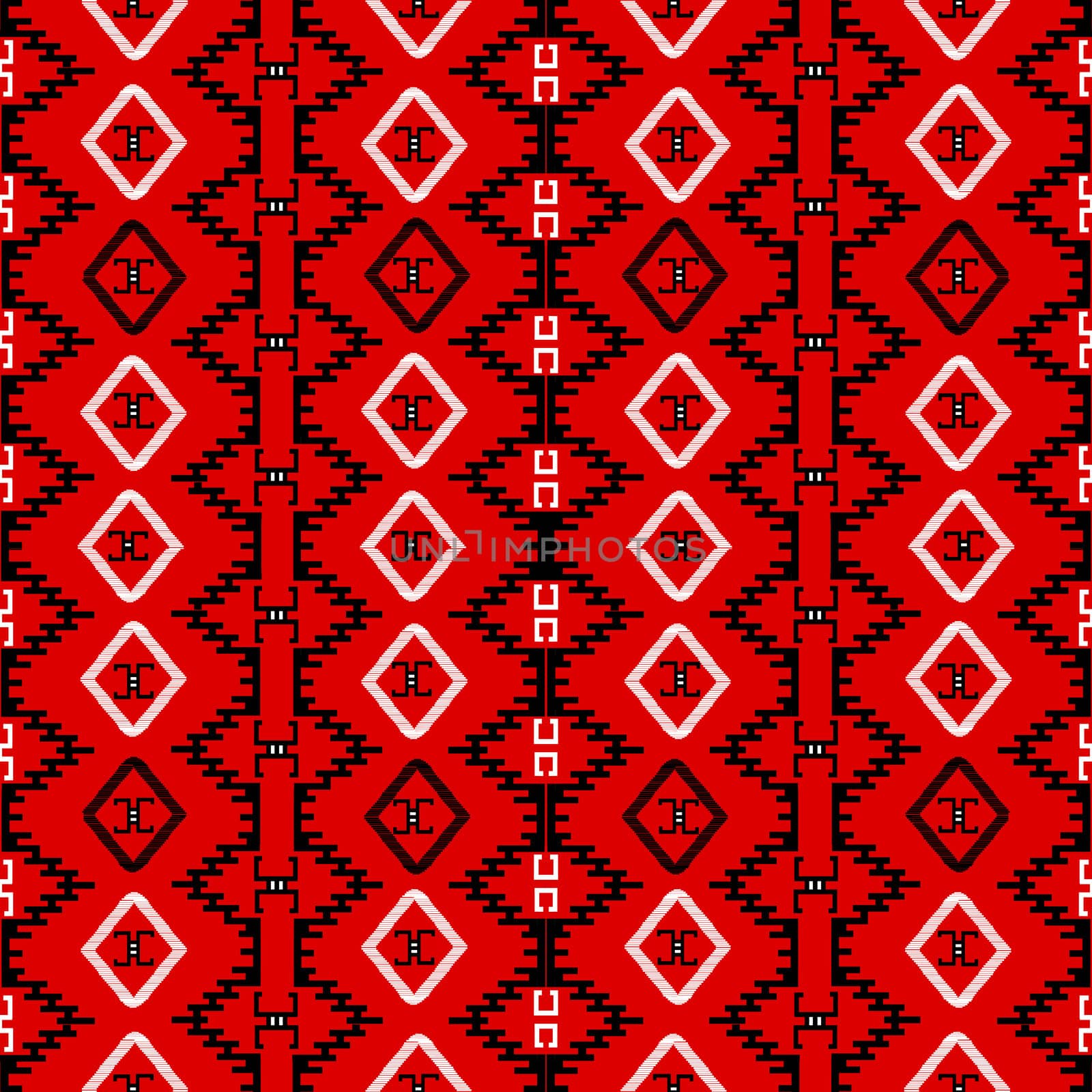 Red carpet with ethnic motifs, seamless pattern canvas