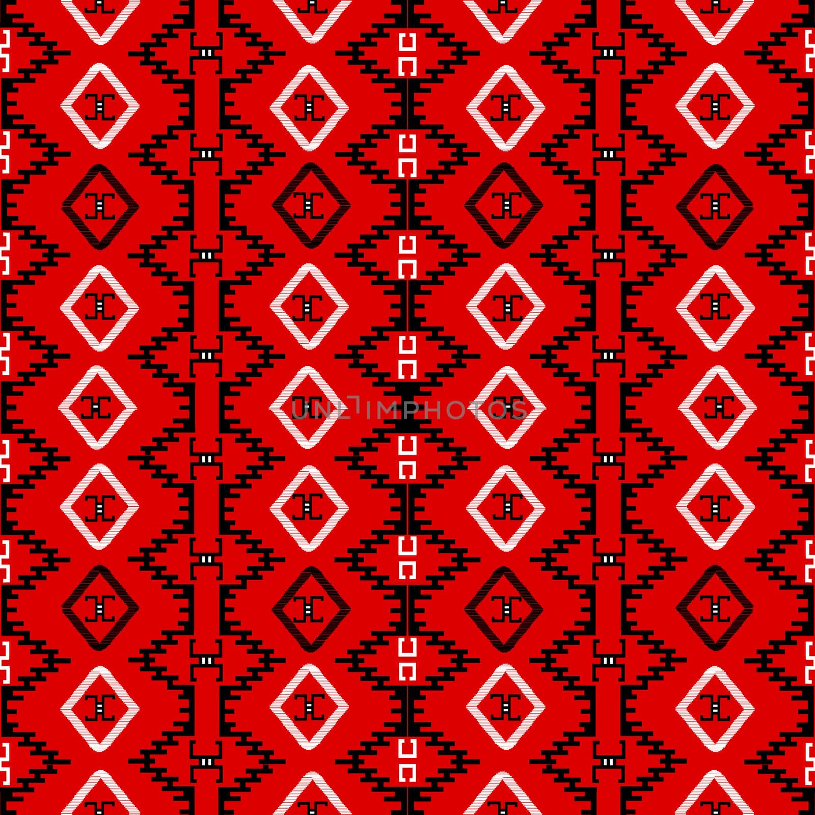 Red carpet with ethnic motifs, seamless pattern canvas