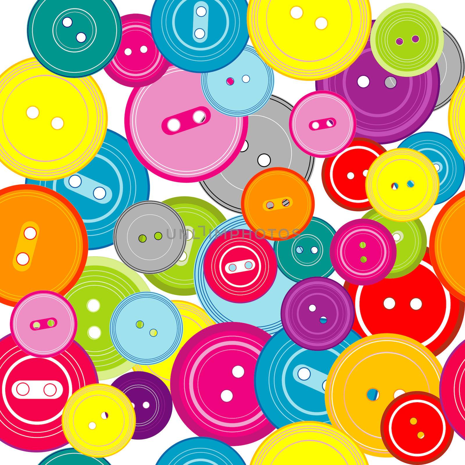 Seamless pattern with colored buttons by hibrida13