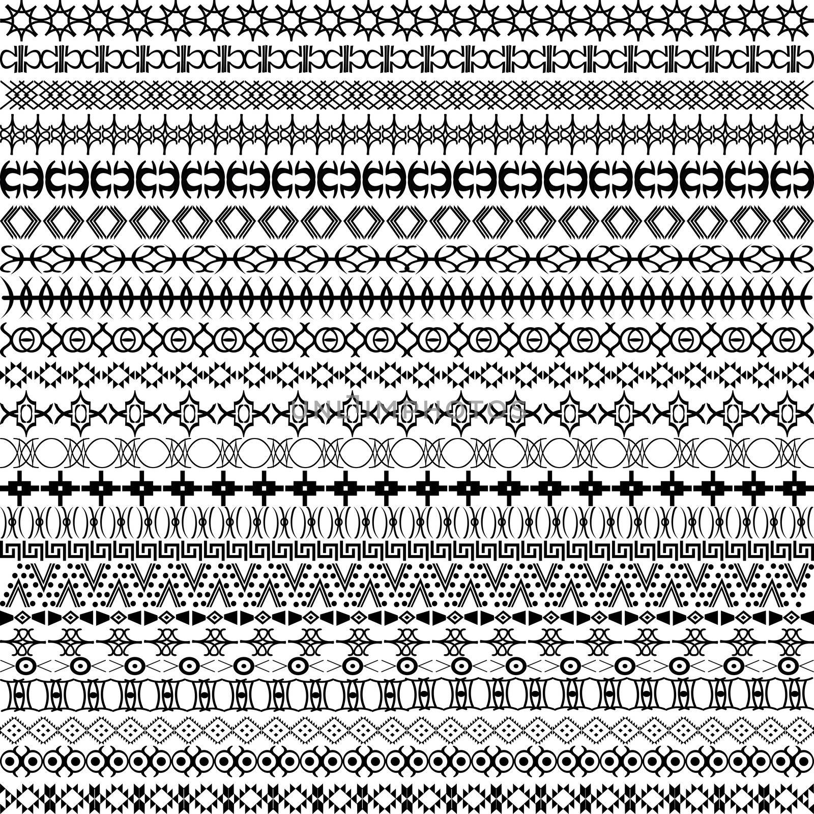 Set of borders, ethnic motifs background by hibrida13