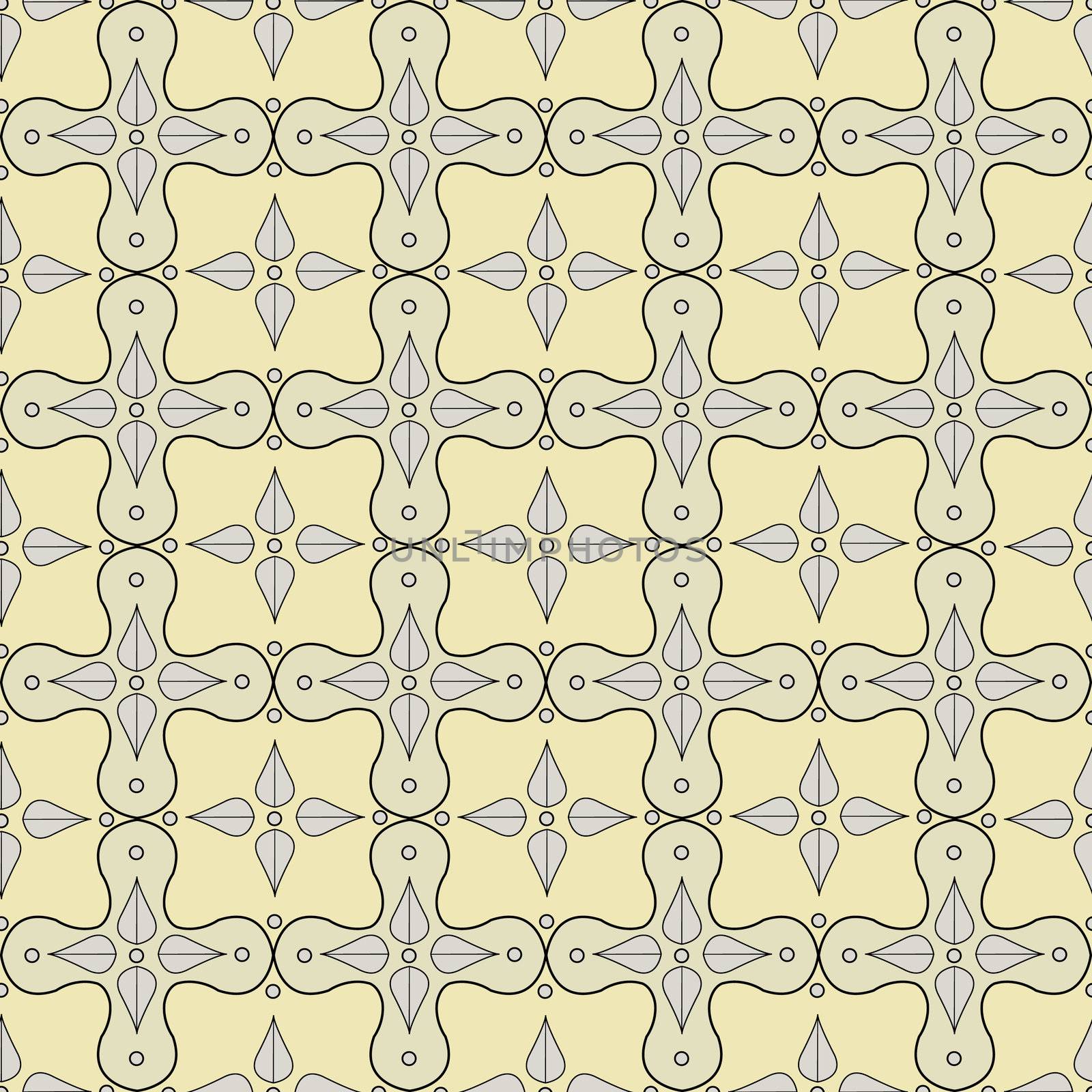 Seamless pattern with victorian motifs and colors by hibrida13