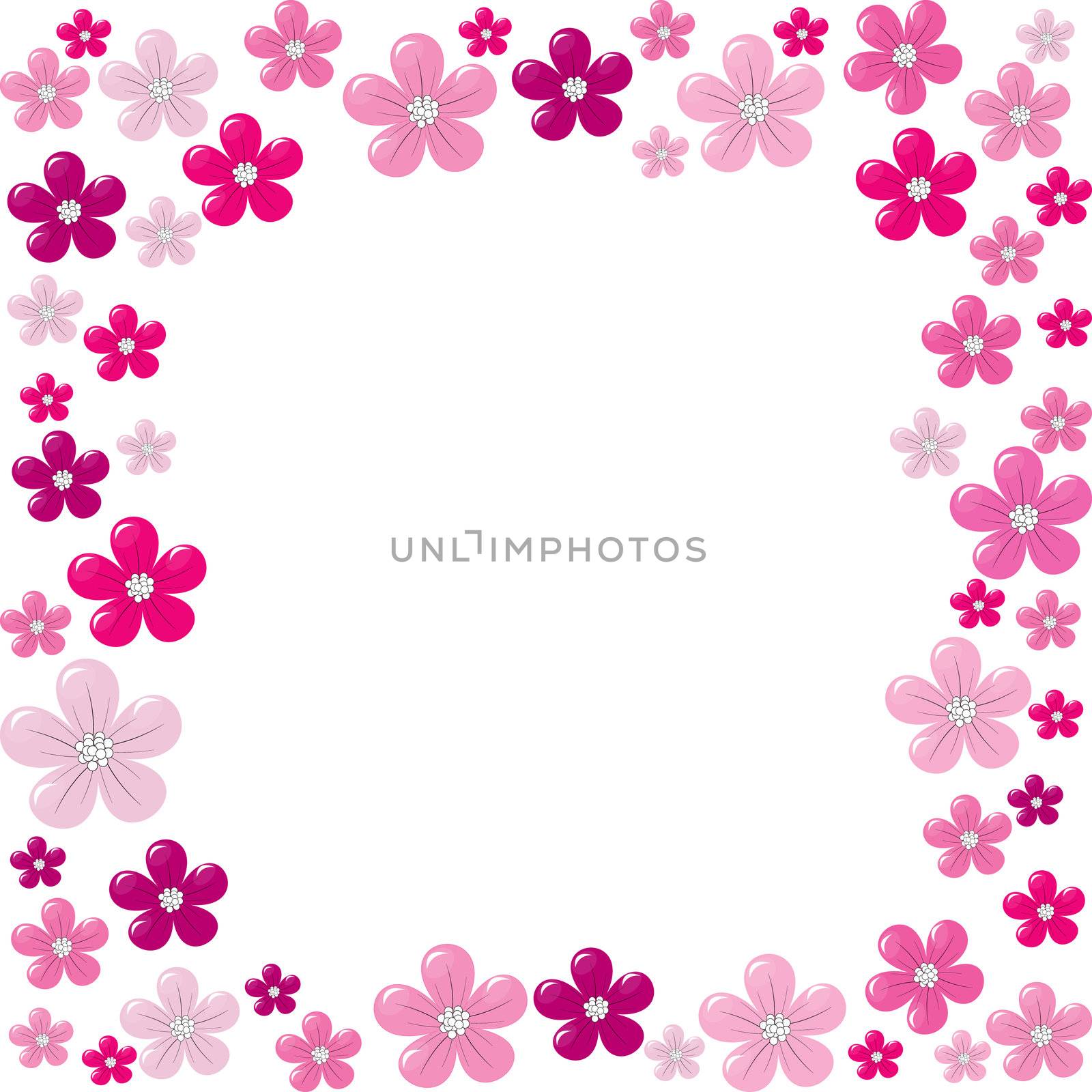 Pink floral frame by hibrida13