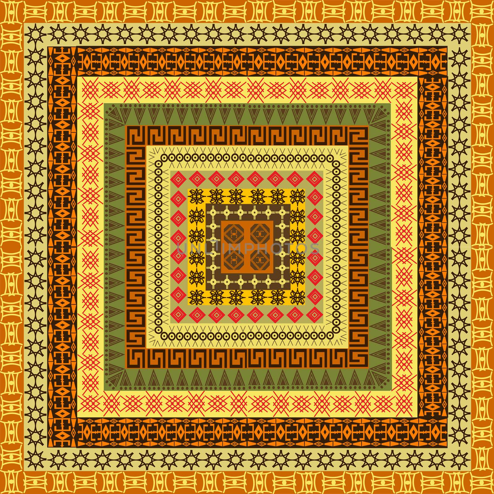 Pattern with ethnic African motifs