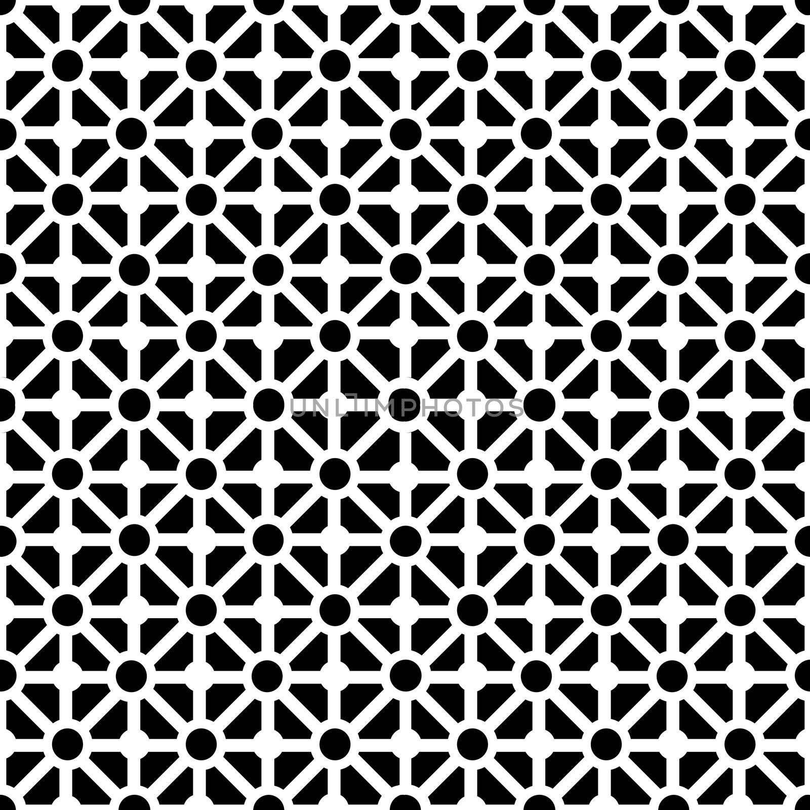 Geometric seamless pattern in black and white