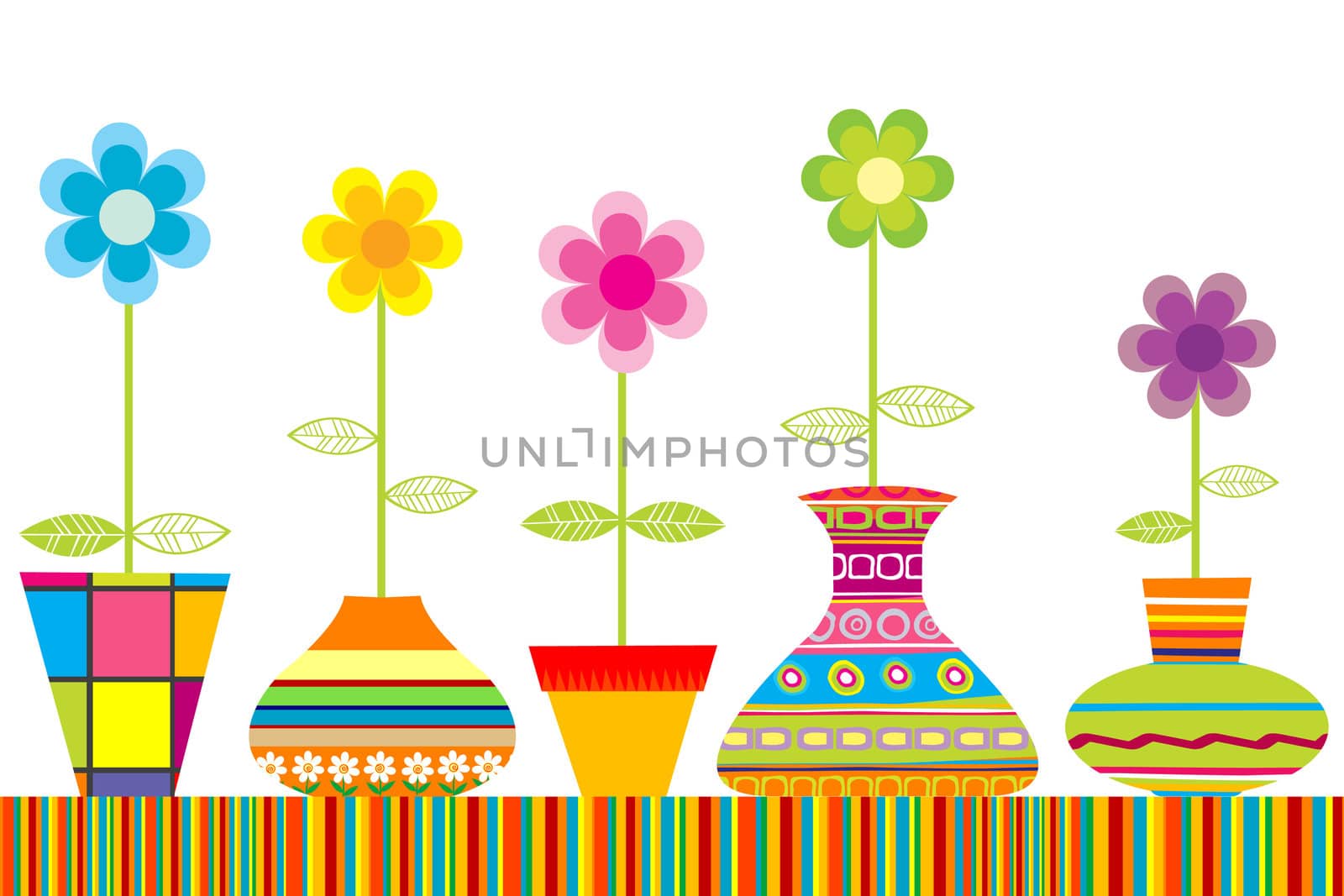 Colored flowerpots set