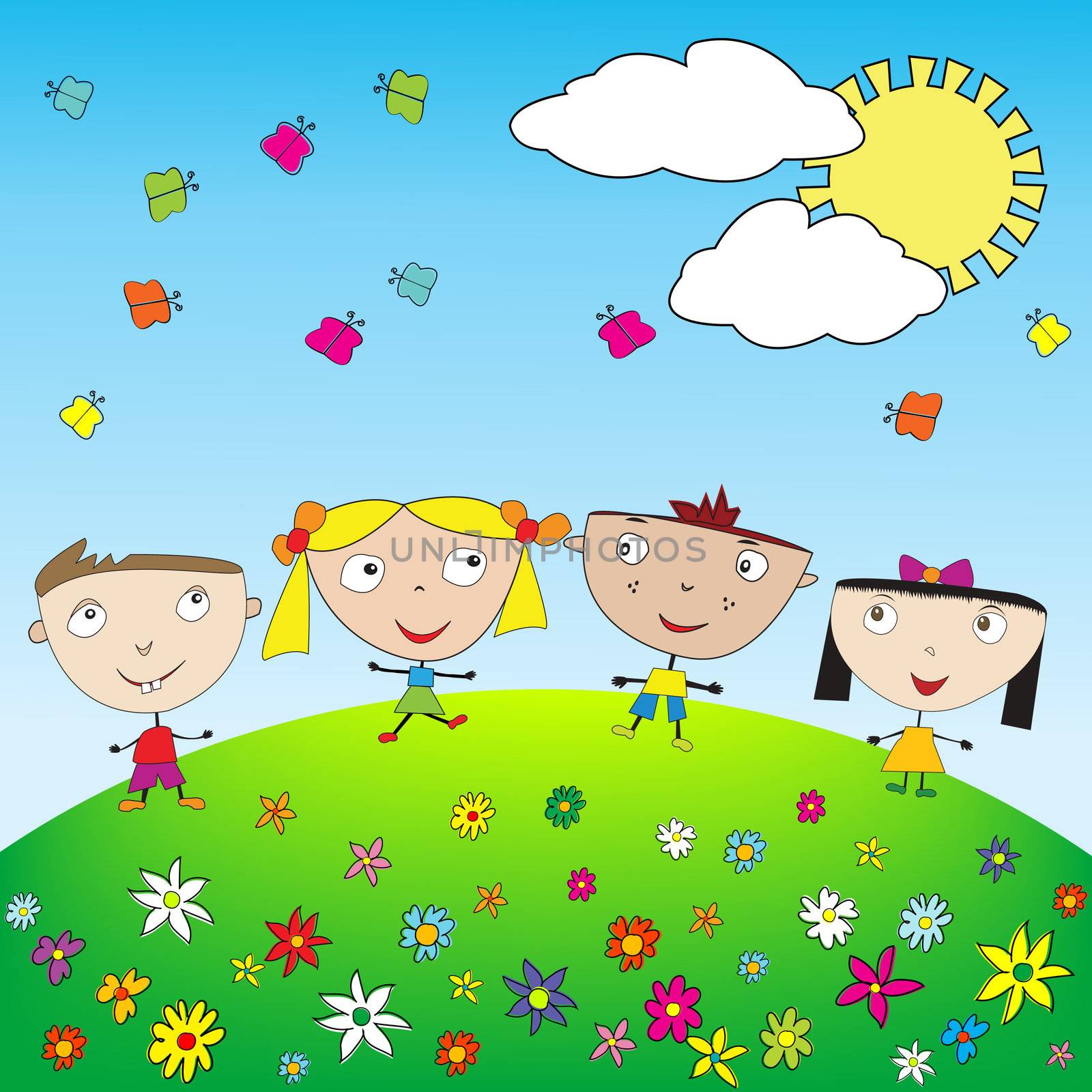 Happy kids outdoor