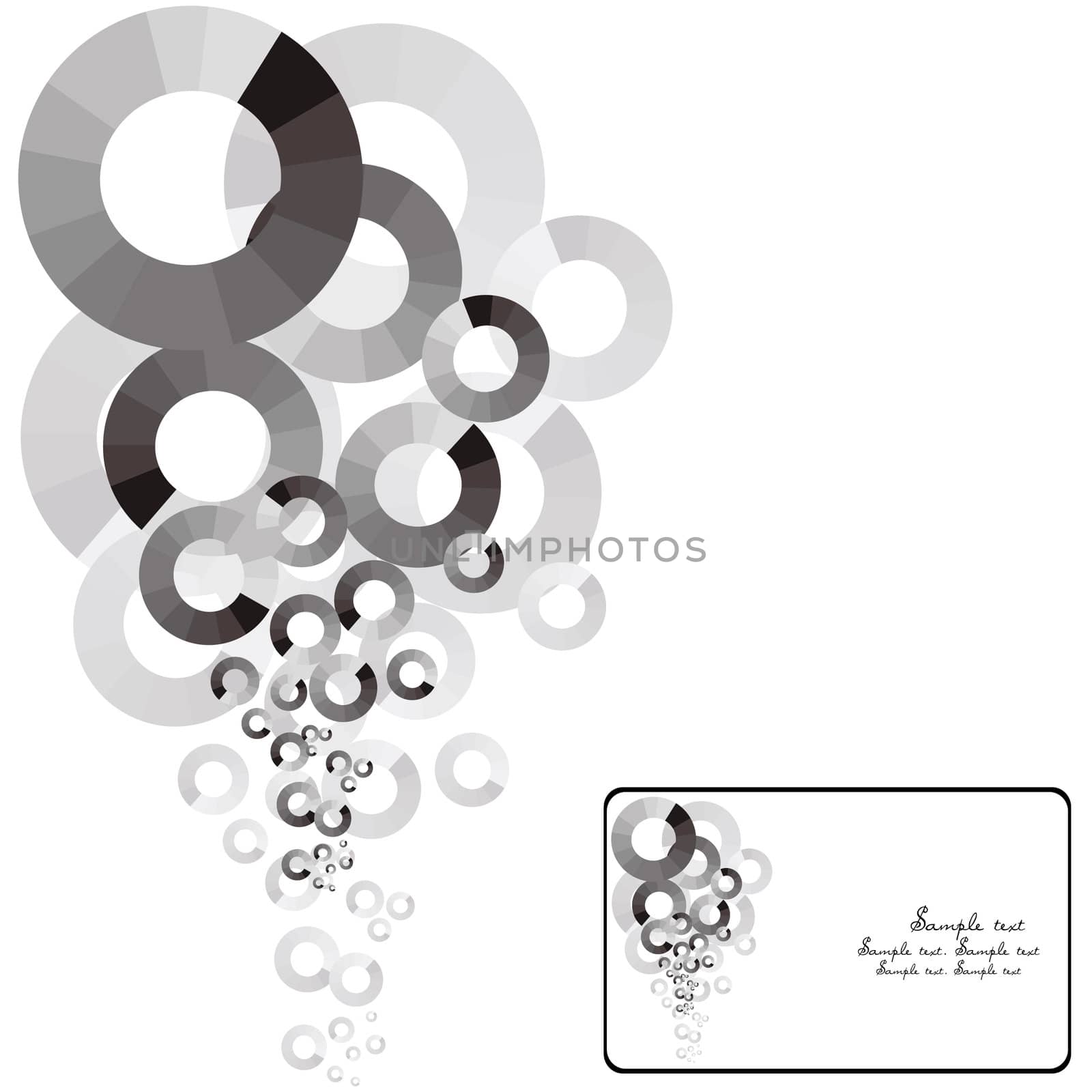 Background with circles and a business card