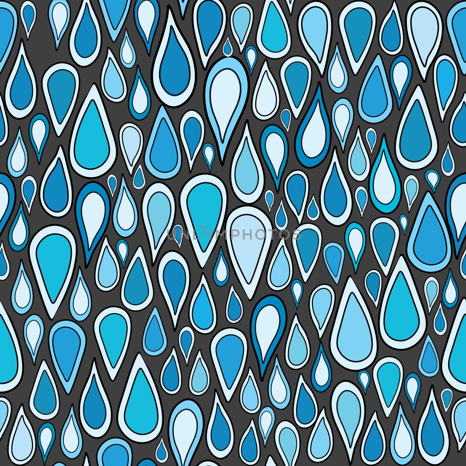 Background with stylized blue tears, seamless pattern