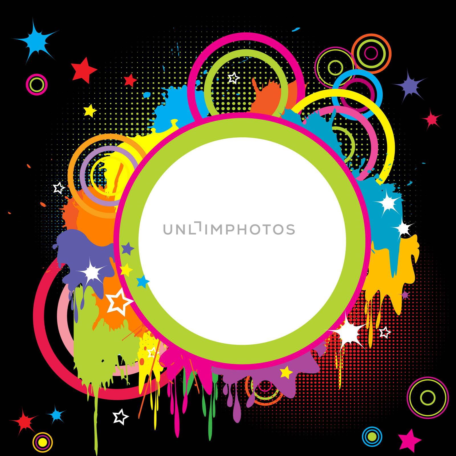 Grunge colored splashes with room for your text