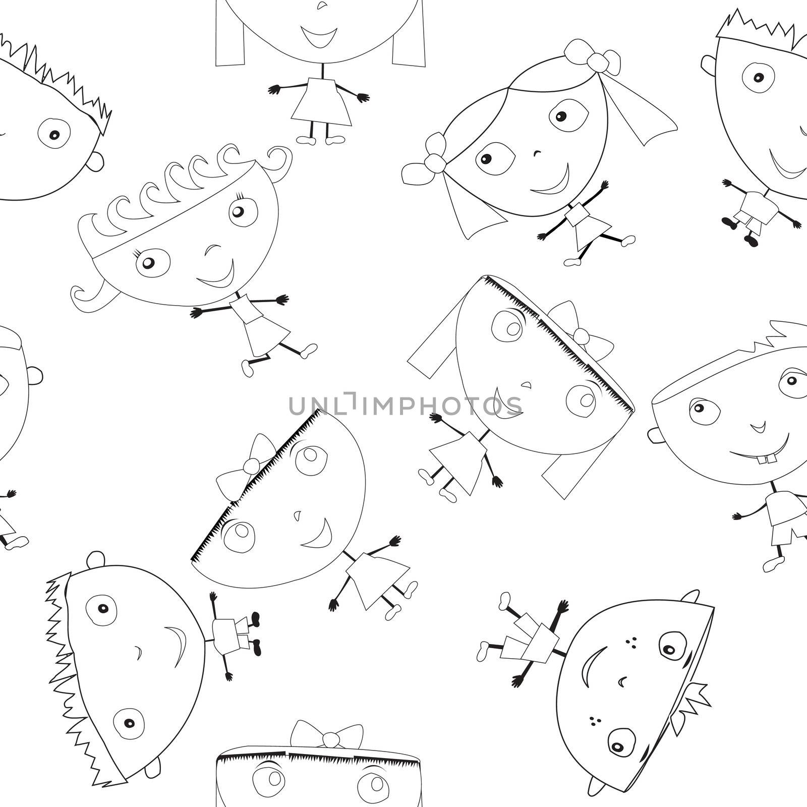 Doodle handmade kids seamless pattern