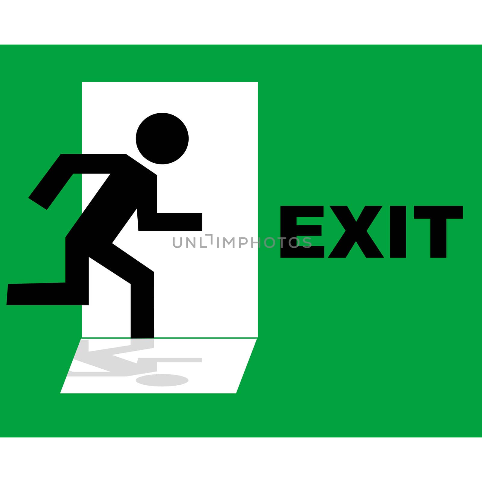 Green emergency exit sign icon by hibrida13