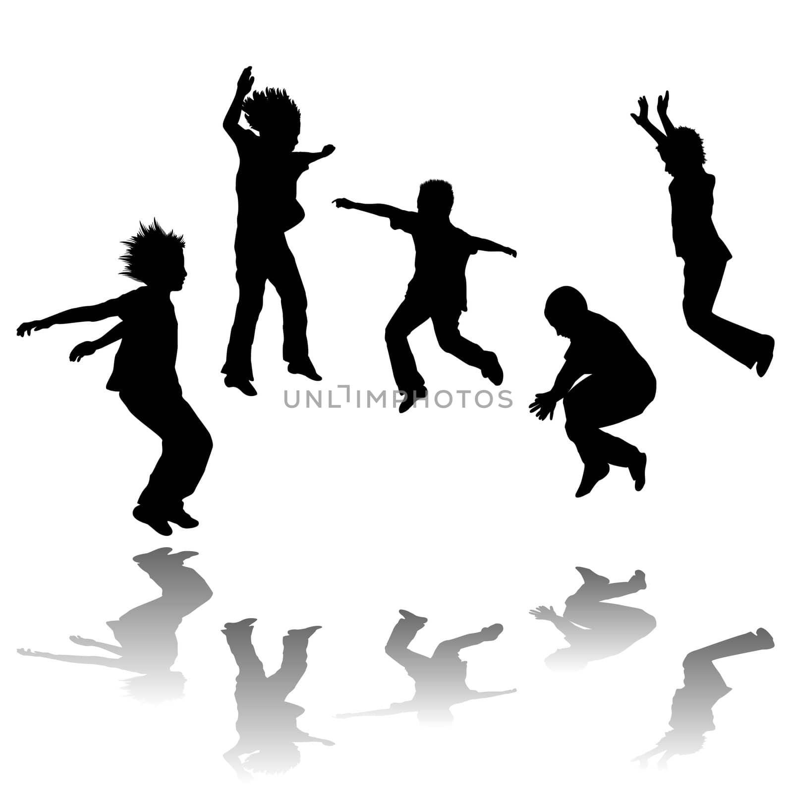 Happy children jumping