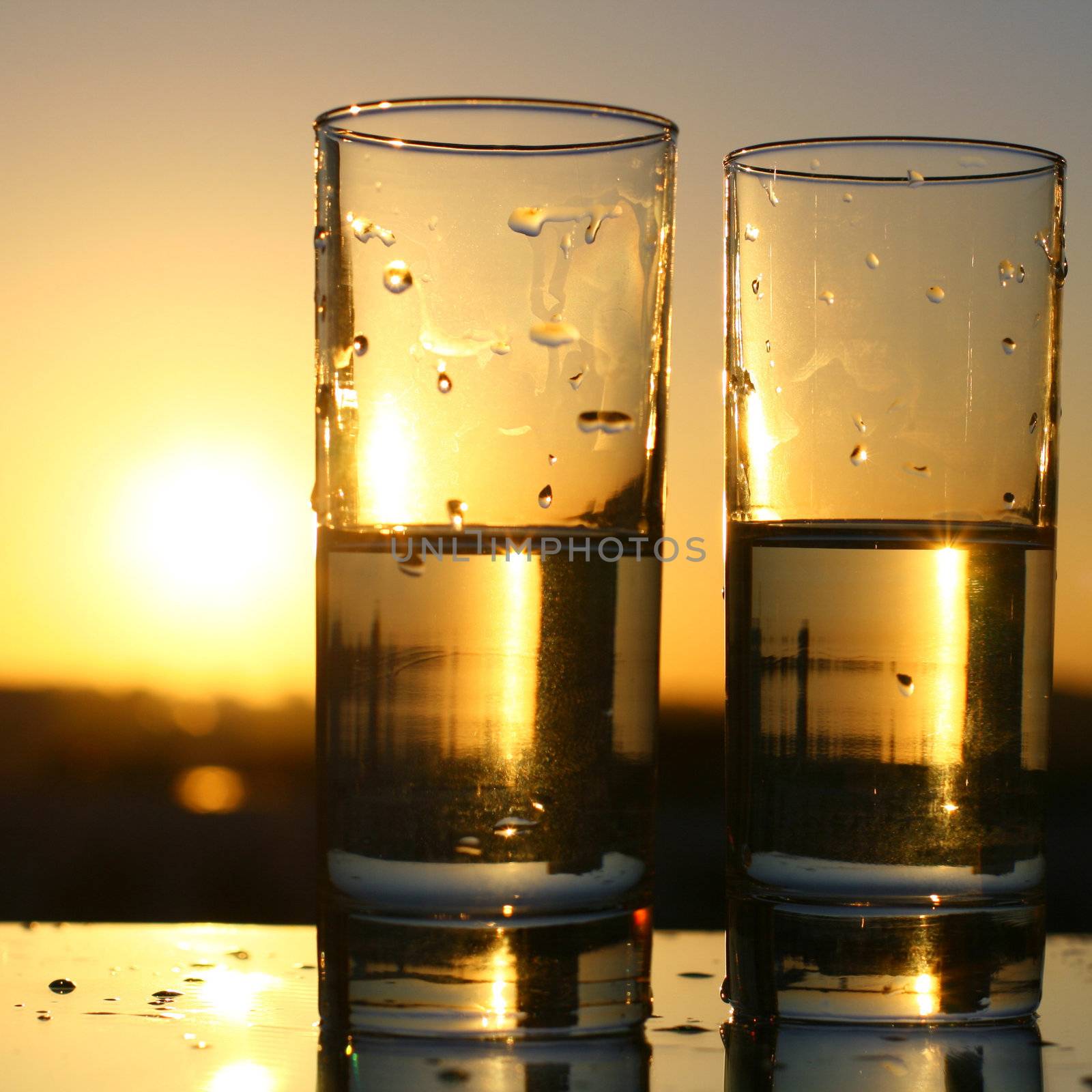 clean cold water in glass