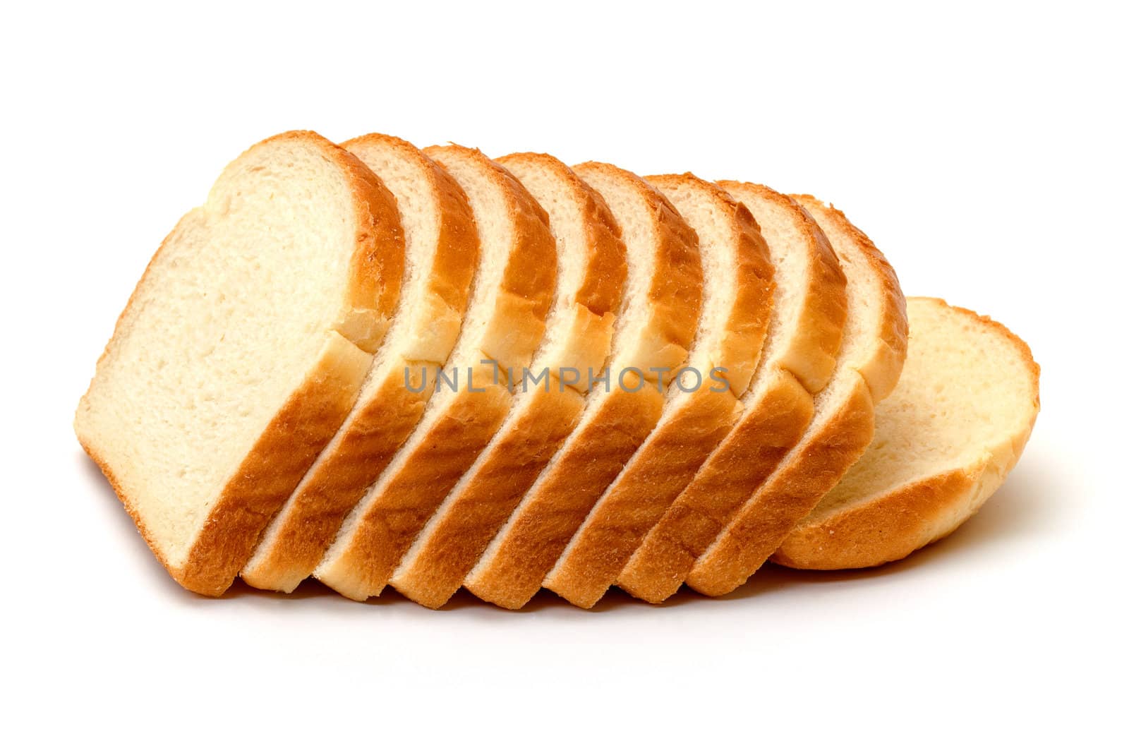 Sliced Wheat Bread on white background