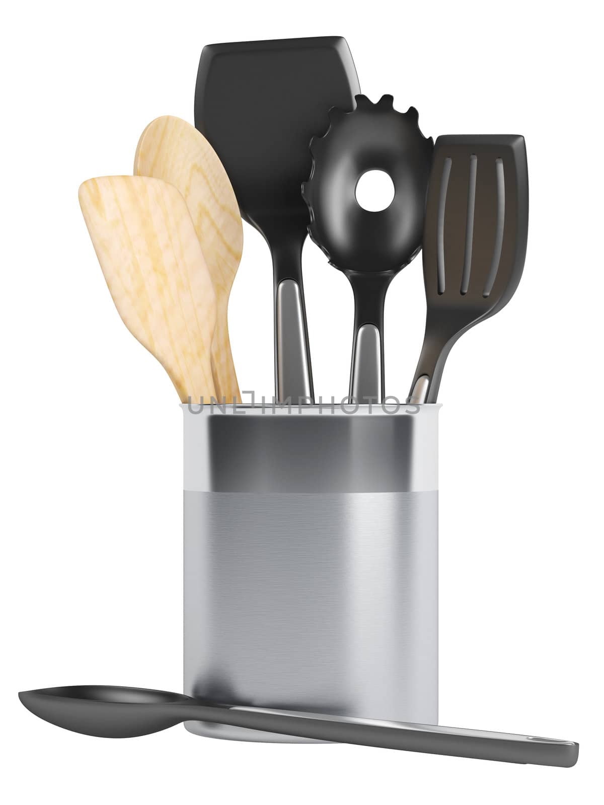 Kitchen utensil set isolated on white background
