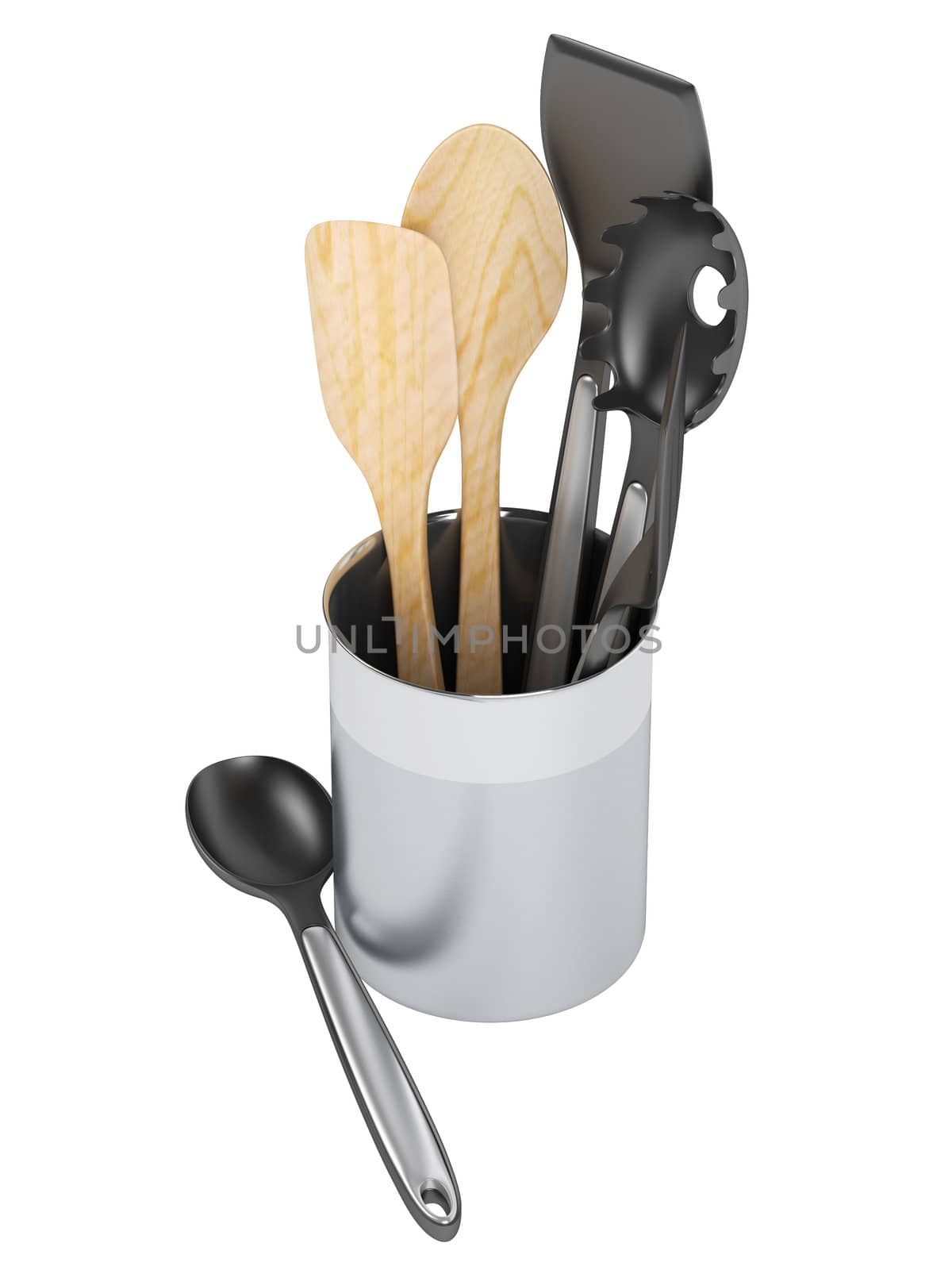 Kitchen utensil set isolated on white background
