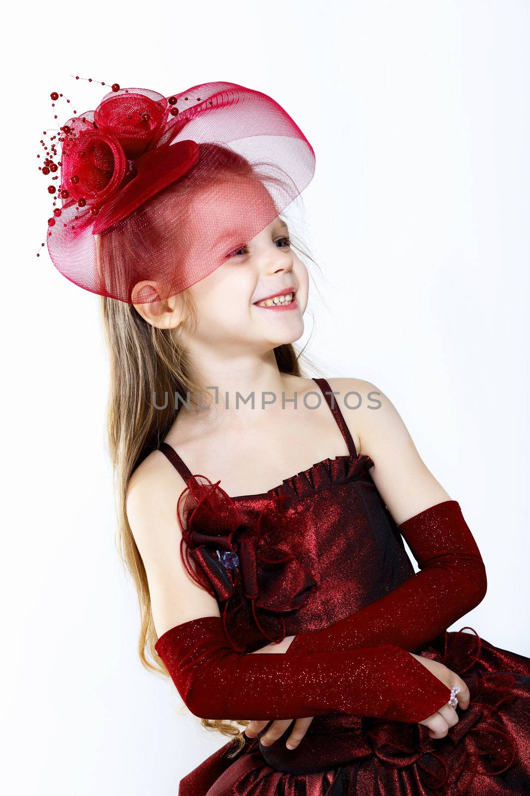 Portrait of a little girl in beautiful dress