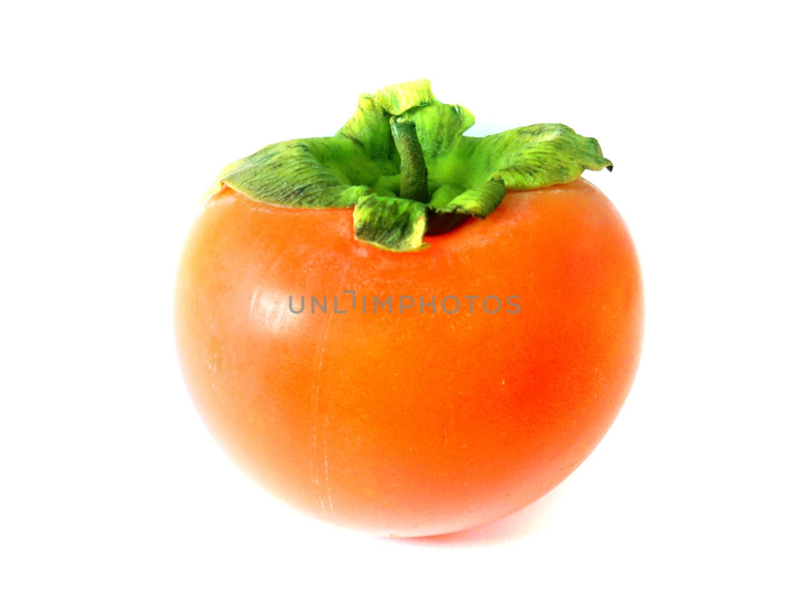 Ripe persimmons isolated on white background .