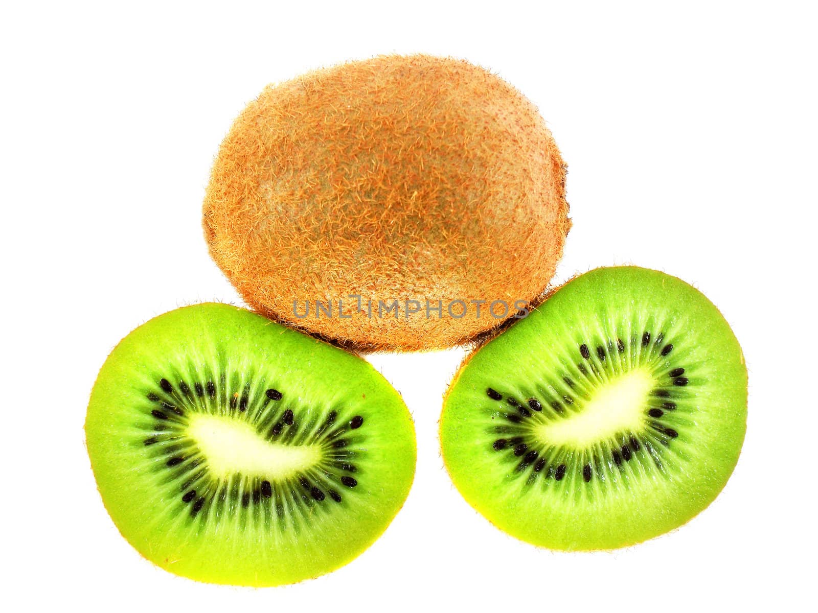 Fresh green kiwi isolated on a white background