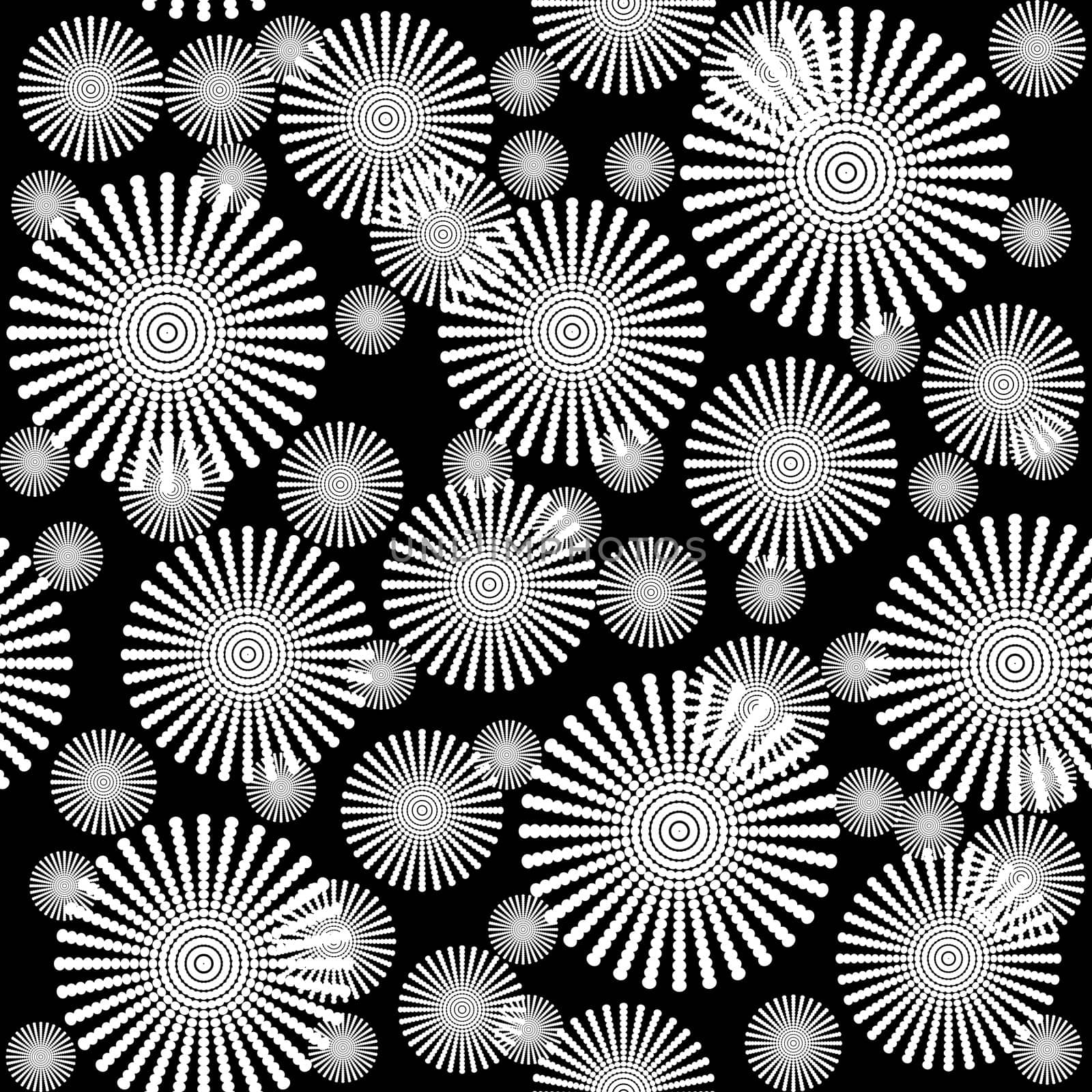 Black and white floral background, seamless pattern by hibrida13