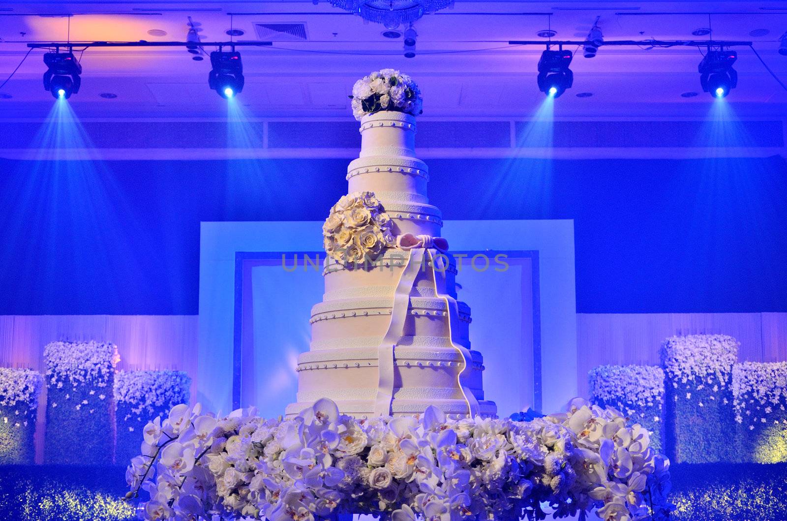 Wedding cake with stage lighting by pixbox77