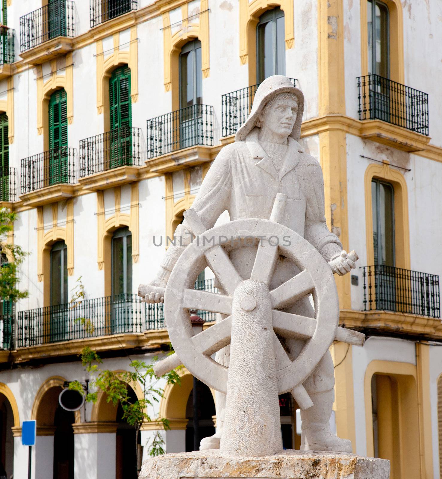 Eivissa ibiza town statue dedicated to all sailor and sea people