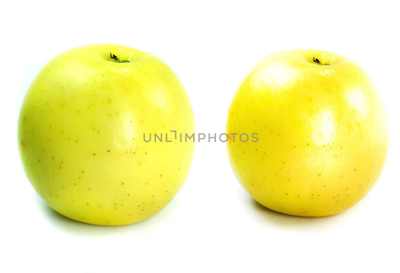 Yellow apple fruit Isolated on a white background.